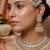 Pink & pista green color kundan necklace set