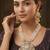 White color long kundan necklace set