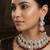 Maroon color kundan necklace set