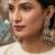 multi color kundan jhumka earrings with maang tikka set