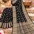 black woven design khadi silk blend saree with blouse