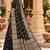 black woven design khadi silk blend saree with blouse