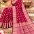 magenta woven design khadi silk blend saree with blouse