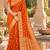 orange woven design khadi silk blend saree with blouse