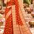 orange woven design khadi silk blend saree with blouse