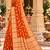 orange woven design khadi silk blend saree with blouse
