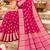 pink woven design khadi silk blend saree with blouse