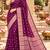 purple woven design khadi silk blend saree with blouse