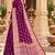 purple woven design khadi silk blend saree with blouse