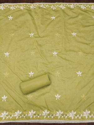 ethnic motifs embroidered unstitched dress material 4