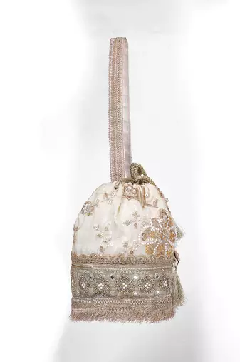 Gold silk potli bag