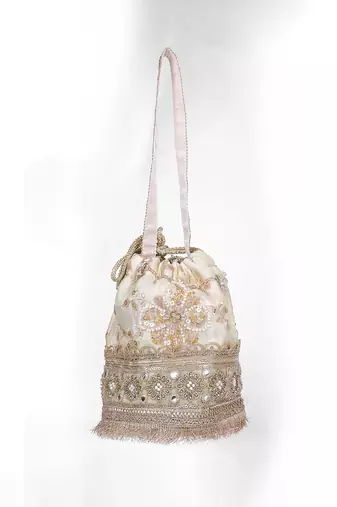 Gold silk potli bag