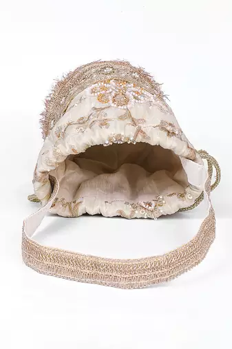 Gold silk potli bag