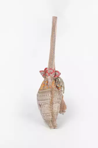 Mustard gold silk potli bag