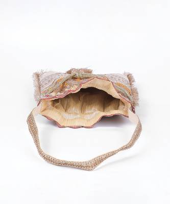 Mustard gold silk potli bag 4