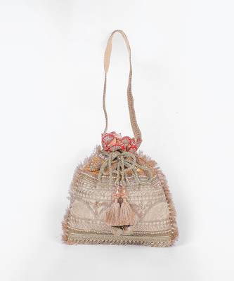Mustard gold silk potli bag 5