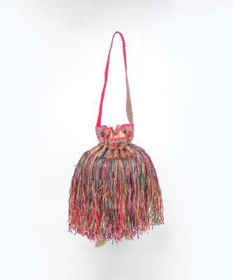 Multicolor gold silk potli bag 3