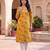 Women's yellow rayon floral printed kurta | elegant ethnic wear kurti | trendy casual & festive wear for women