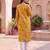 Women's yellow rayon floral printed kurta | elegant ethnic wear kurti | trendy casual & festive wear for women