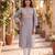 Women's grey silk blend solid embroidered kurta | elegant ethnic wear kurti | trendy casual & festive wear for women