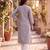 Women's grey silk blend solid embroidered kurta | elegant ethnic wear kurti | trendy casual & festive wear for women