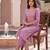 Women's purple silk blend solid embroidered kurta and trouser set | trendy ethnic wear for women