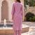 Women's purple silk blend solid embroidered kurta and trouser set | trendy ethnic wear for women