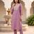 Women's mauve silk blend solid embroidered kurta and trouser set | trendy ethnic wear for women