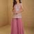 Pink color embroidery sequnce work chinon fabric readymade sharara salwar suit collection