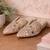 Gold synthetic mojari flats