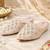 Gold synthetic mojari flats