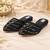 Black synthetic mojari flats