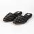 Black synthetic mojari flats