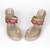 Pink laced kolhapuri heels