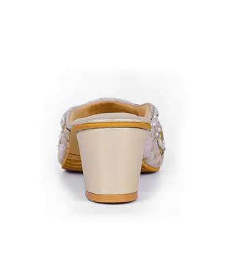 Gold synthetic mojari heels 4