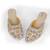 Gold synthetic mojari heels
