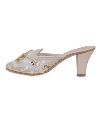 Gold synthetic mojari heels 2