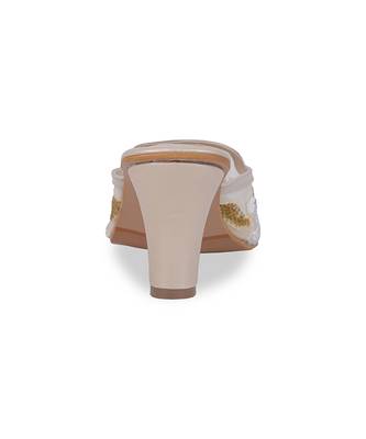 Gold synthetic mojari heels 3