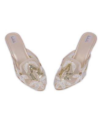Gold synthetic mojari heels 4