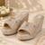 Gold synthetic wedges heels