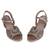 Gold synthetic sandal heels