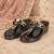 Black synthetic kolhapuri heels