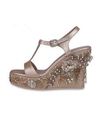 Gold synthetic mojari heels 2