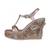 Gold synthetic mojari heels