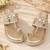 Gold synthetic kolhapuri heels