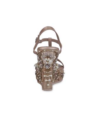 Gold synthetic mojari heels 3