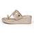 Gold synthetic kolhapuri heels