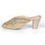 Gold synthetic mojari heels
