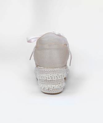 White synthetic beaded casual shoes 3