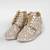 Gold synthetic embroidered casual shoes